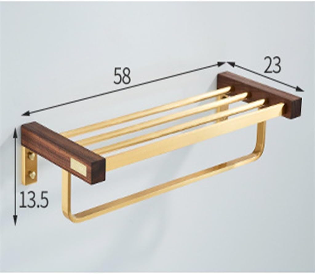 Bathroom Black Walnut Towel Rack Toilet No-Punch Bath Towel Rack Wooden Paper Bar