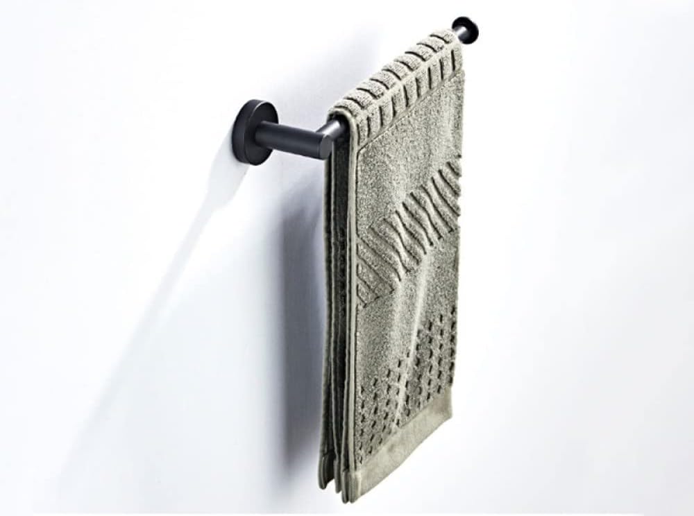 Black Bathroom Accessories Set Toilet Brush Holder WC Roll Paper Towel Shelf Rail Matt Glass Soap Dish Wall Hook Hairdryer Rack,Paper Holder Bar (Towel Ring Bar)