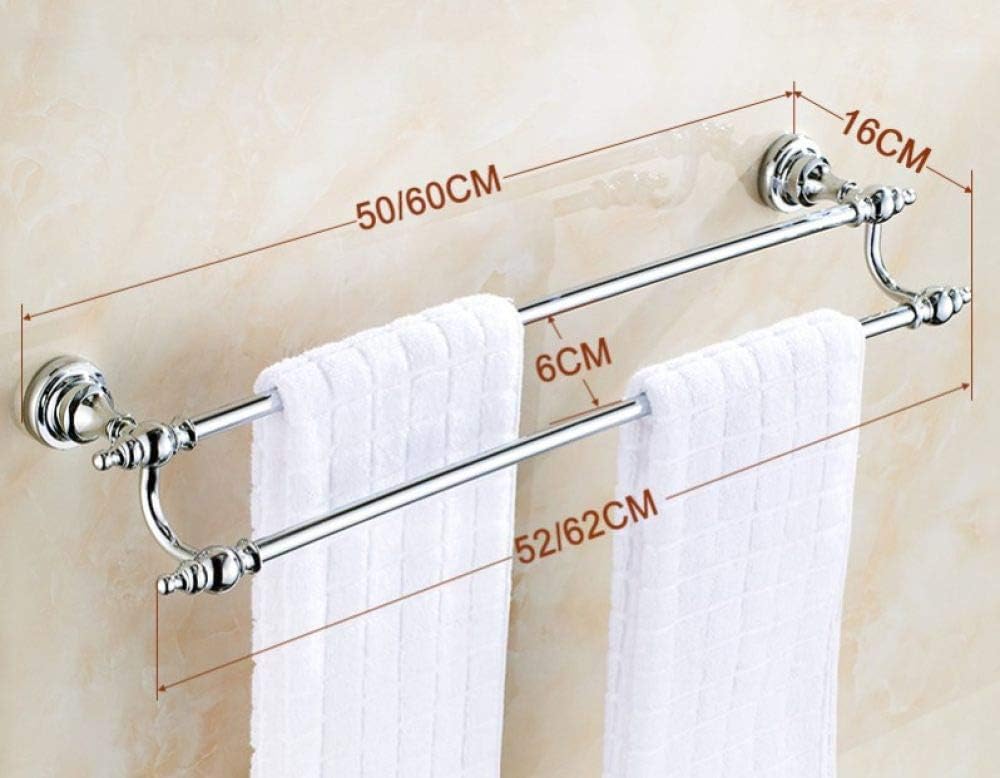 Bathroom Hardware Set Chrome Polished Bath Rack Paper Holder Toothbrush Holder Towel Bar Coat Hook Bathroom Accessories,Double Towel Bar