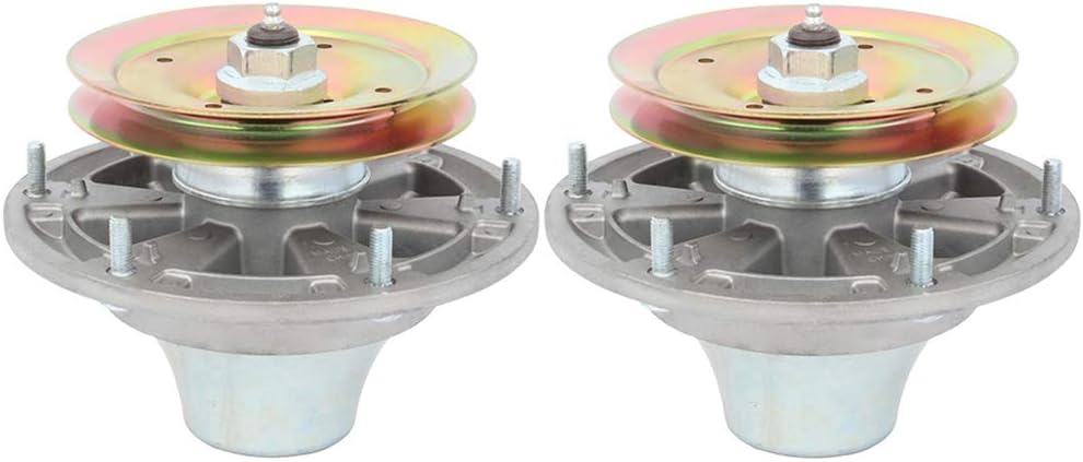 SCITOO Lawn Mower Spindles w/Pulley Bolt Spindle Assembly Replacement for John Deere TCA13807 TCA25832 of 2 Pack