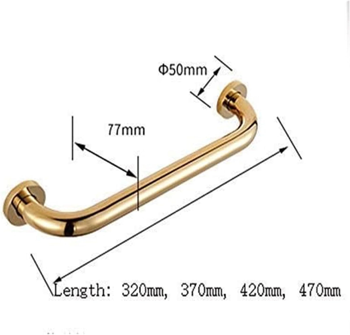 Grab Bars Grab Bar Grab Rails,Hand Rail Disability Aids Sicherheits Haltegriff Shower Handle Copper Bathroom Handrail Non-Slip Handle Barrier-Free Disabled Safe-Golden-320Mm(Golden,320Mm)