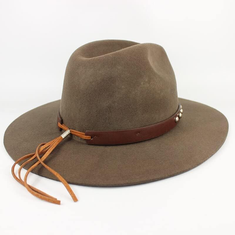 Golf Outdoor Men's Cowboy Hat, Fashion Classic Brown Women's Belt Fedora Party Retro Feather Jazz Hat