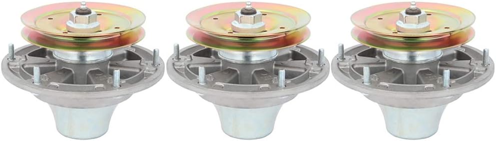 SCITOO Lawn Mower Spindles w/Pulley Bolt Spindle Assembly Replacement for John Deere TCA13807 TCA25832 of 3 Pack