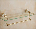ZTBH Bathroom Hardware Sets Bathroom Accessories Set, Paper Holder, Towel Bar, Soap Basket, Towel Rack, Towel Ring Bathroom Hardware Towel Set (Color : Glass Shelf)