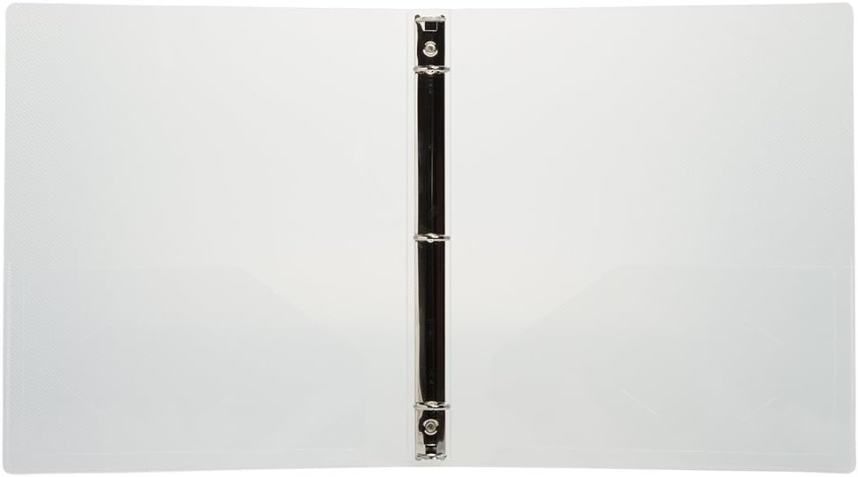 JAM PAPER Plastic 0.75 inch Binders - Clear 3 Ring Binder - Bulk 36/Pack