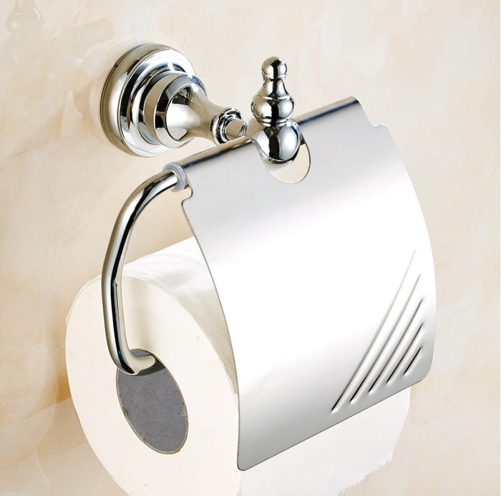 Bathroom Hardware Set Chrome Polished Bath Rack Paper Holder Toothbrush Holder Towel Bar Coat Hook Bathroom Accessories,Toilet Paper Holder