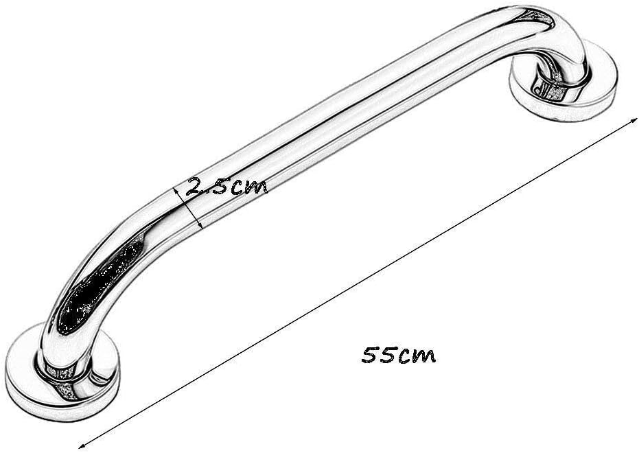 Bathroom Grab Rail Handrails, Anti-Slip Stainless Steel Grab Bar for Toilet and Shower, Elderly Disability Aid with Concealed Screws, Heavy Duty Support Handl,Chrome-105Cm