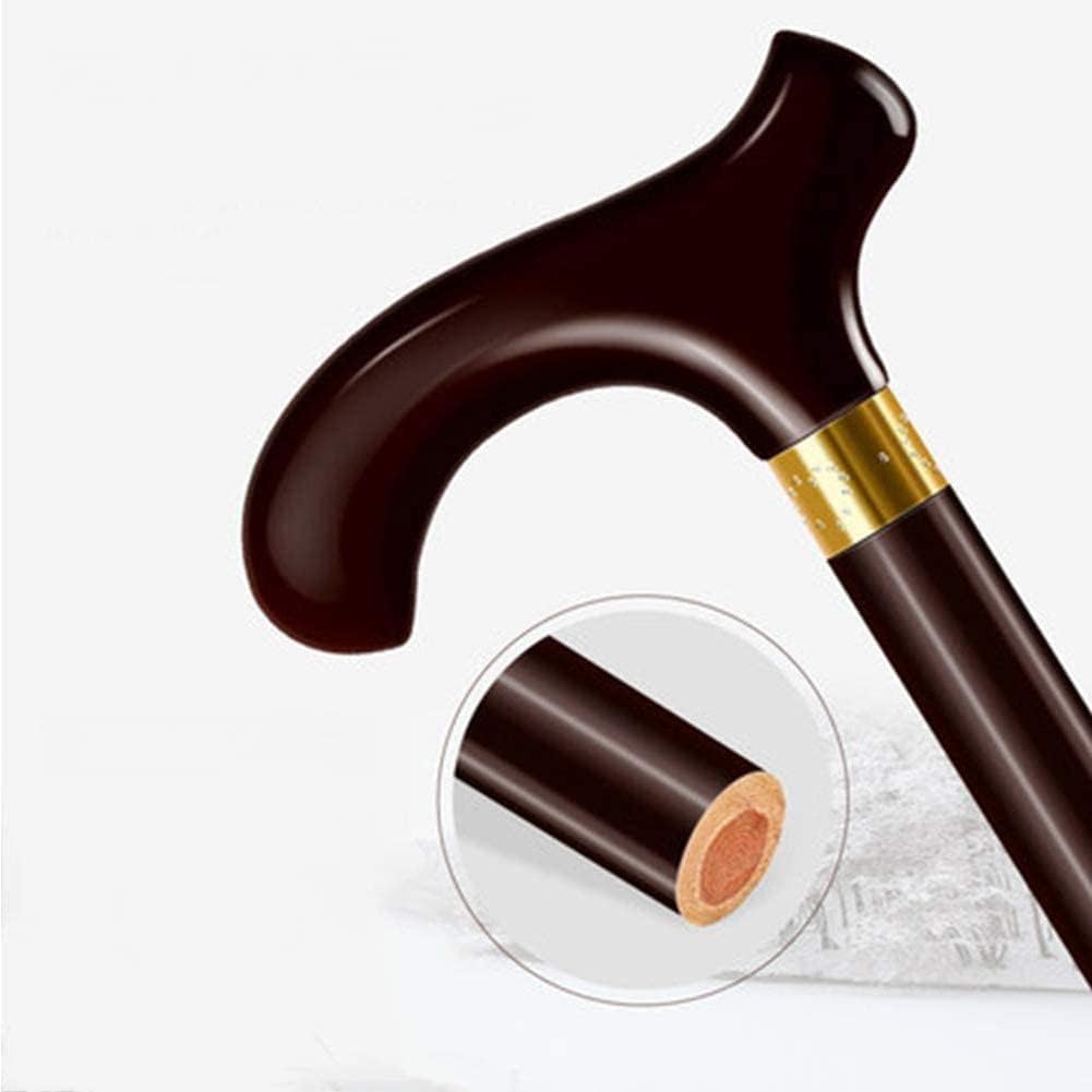 Wooden Walking Sticks Solid Wood Walking Cane, Old Man Curved Handle Crutches Solid Wood Non- Slip Walking Stick Walking Trekking Pole Travel Equipment Mobility Aid for Elderly, Seniors & Handica
