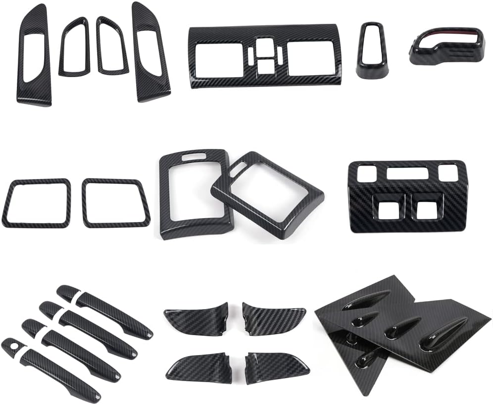 HIGH FLYING for Subaru WRX STi 2016-2019 2020 2021 Car Accessories Carbon Fiber Grain Cover Trim Full Kit ABS 26pcs (NOT Fit 2015 Model)