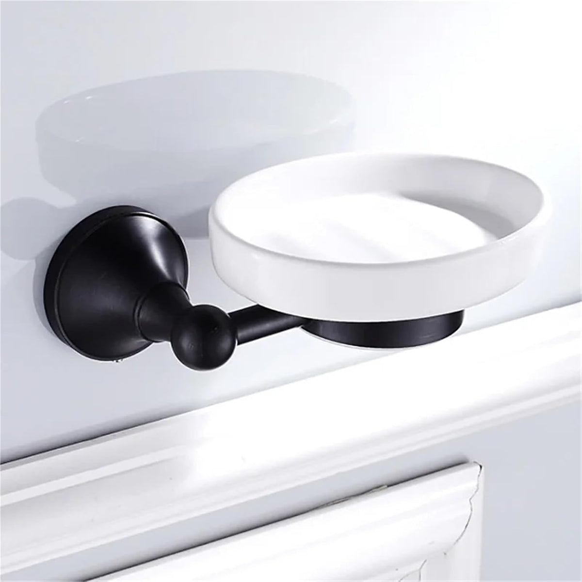 Black Brass Bathroom Accessories Hardware Set Towel Bar Rail Rack Toilet Paper Holder Shower Soap Dish(Soap Dish(2))