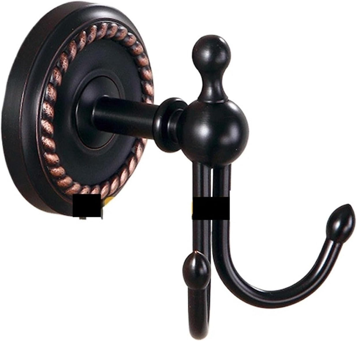 Solid Brass Black Bathroom Accessories Set,Robe Hook,Paper Holder,Towel Bar,Soap Basket, Fitting Sets(Double Cup Holder)