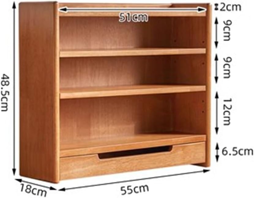 4 Tier Wooden Coffee Tabletop Rack Mug Rack Kitchen Spice Rack Adjustable Corner Shelf For Bathroom Counter Cosmetic Storage Spice Organization And Storage, 55*18*48.5cm, Brown