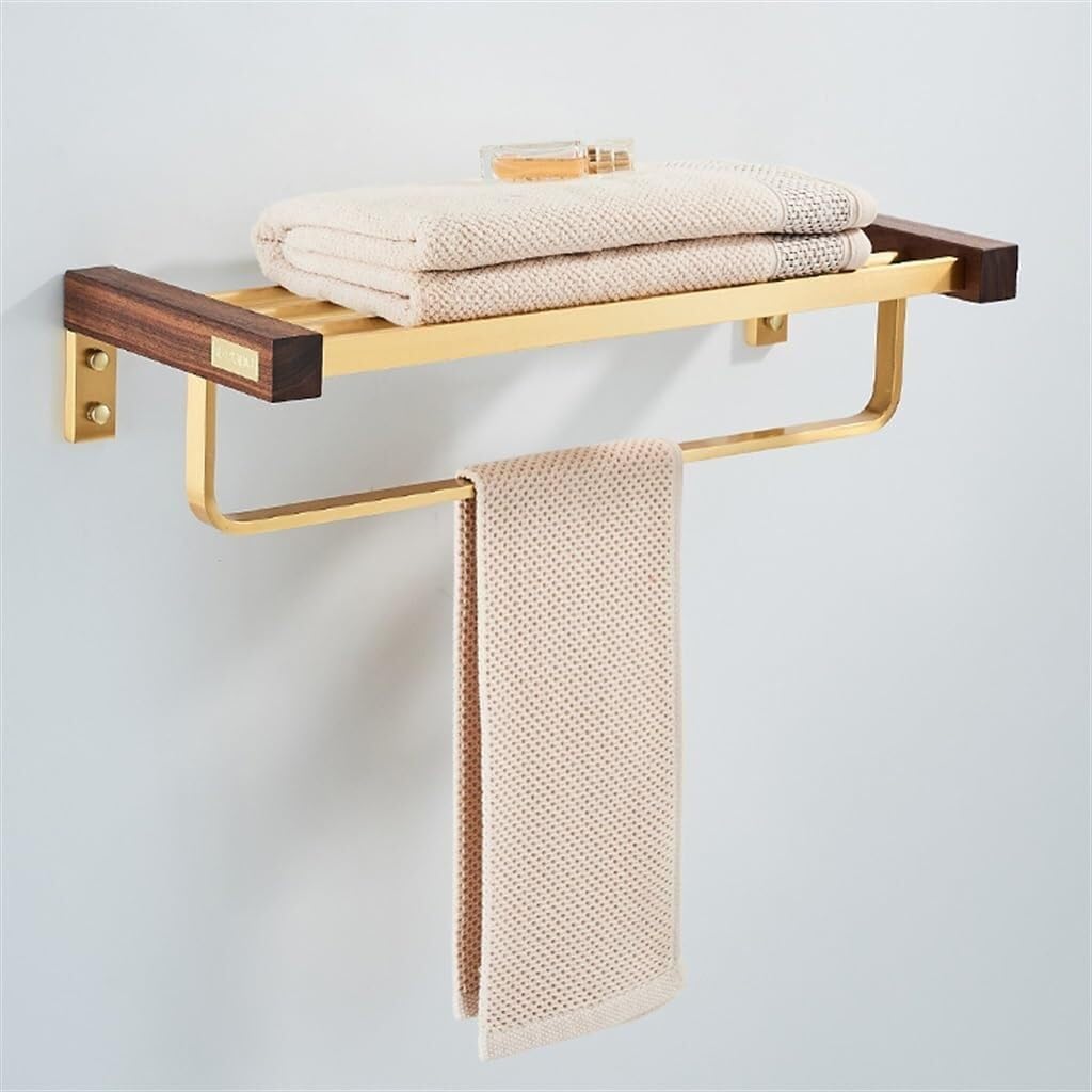 Bathroom Black Walnut Towel Rack Toilet No-Punch Bath Towel Rack Wooden Paper Bar