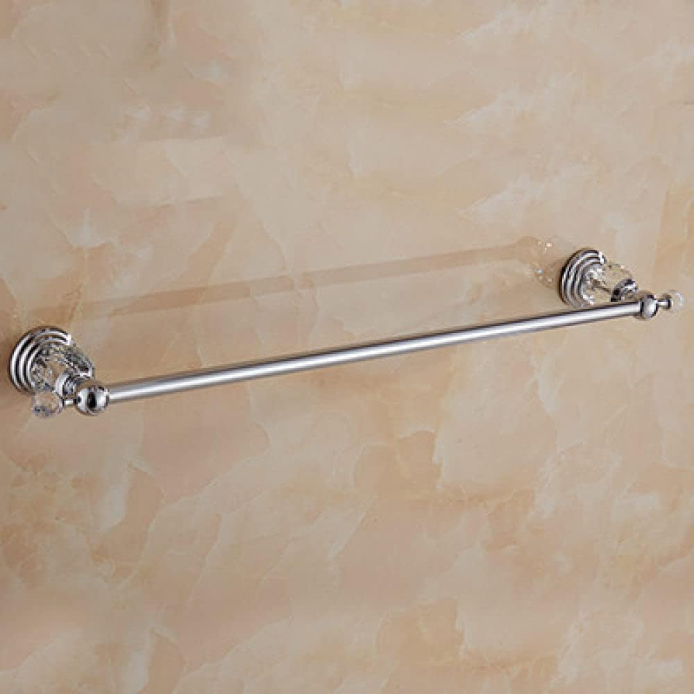 Modern Bathroom Accessories Set with Brass Shower Shelf Silver Crystal Wall Mounted Towel Bar Toilet Paper Holder and Toilet Brush Holder Stylish and Functional Décor for Your Bath