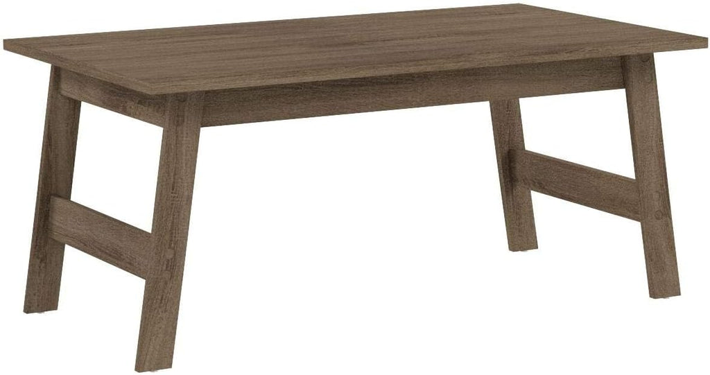 Pemberly Row 3-Piece Coffee Table Set, Particle Board Laminate, Dark Taupe Wood-Look Finish, Includes Rectangular Coffee Table and 2 Square End Tables, Modern Minimalist Design for Living Room Use