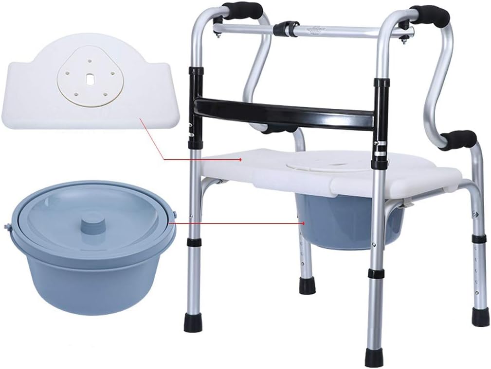 Mobile Commode Chair Toilet Bathing Shower Mobility Disability Aid,Over The Toilet and Shower for Handicap and Seniors