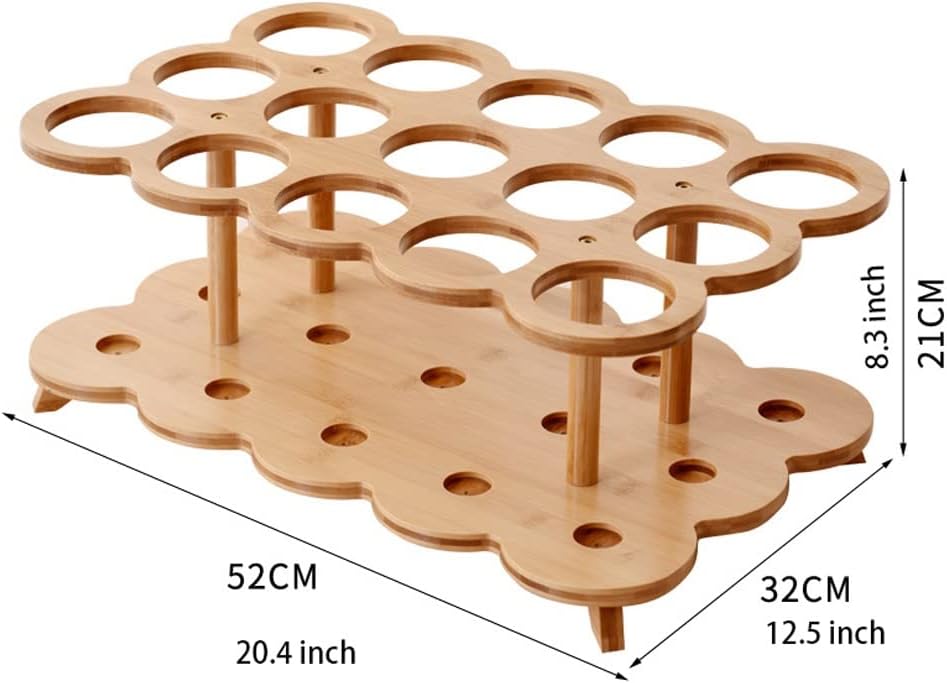Wine Rack Wine Rack Freestanding Floor, Bamboo Wine Racks Countertop Cabinet Wine Holder Wine Storage Shelf for Kitchen Bar Home Decor Countertop Organizer (Color : 15 Holes)
