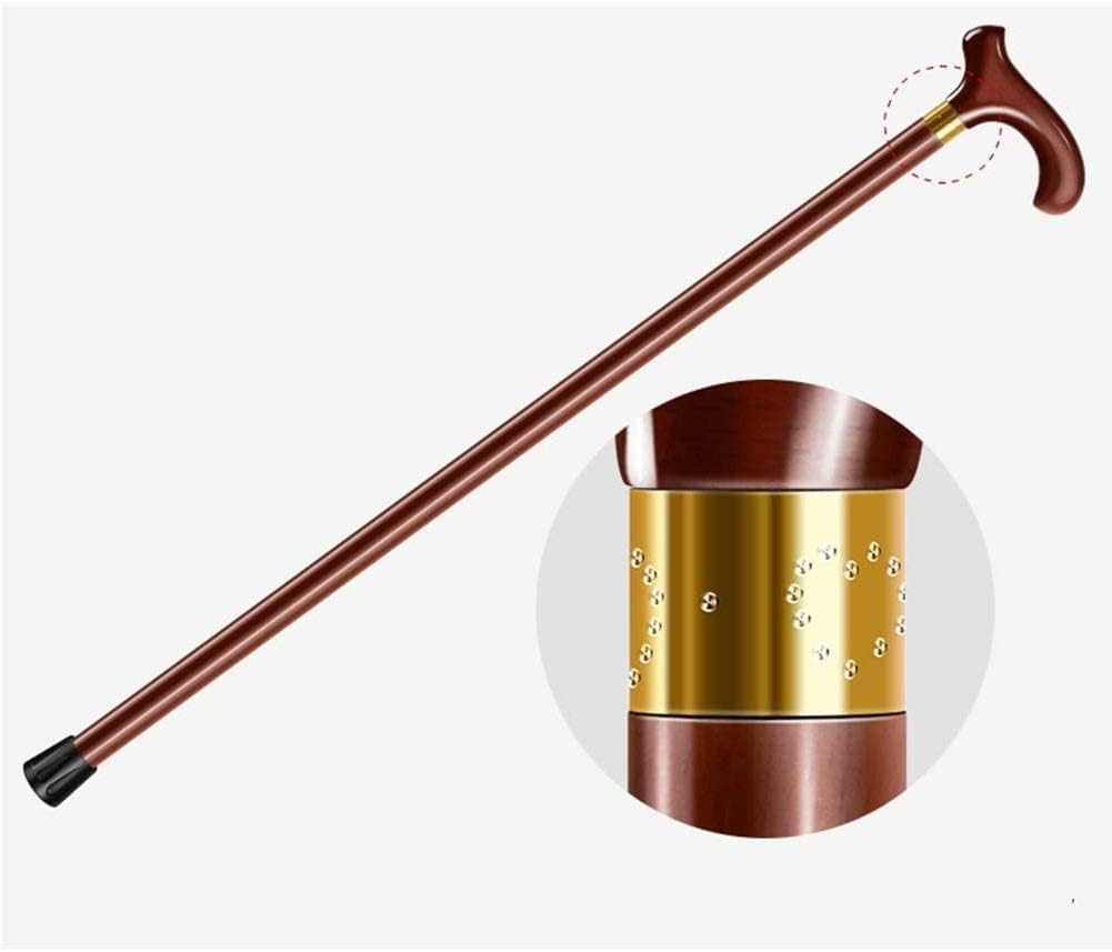 Wooden Walking Sticks Solid Wood Walking Cane, Old Man Curved Handle Crutches Solid Wood Non- Slip Walking Stick Walking Trekking Pole Travel Equipment Mobility Aid for Elderly, Seniors & Handica