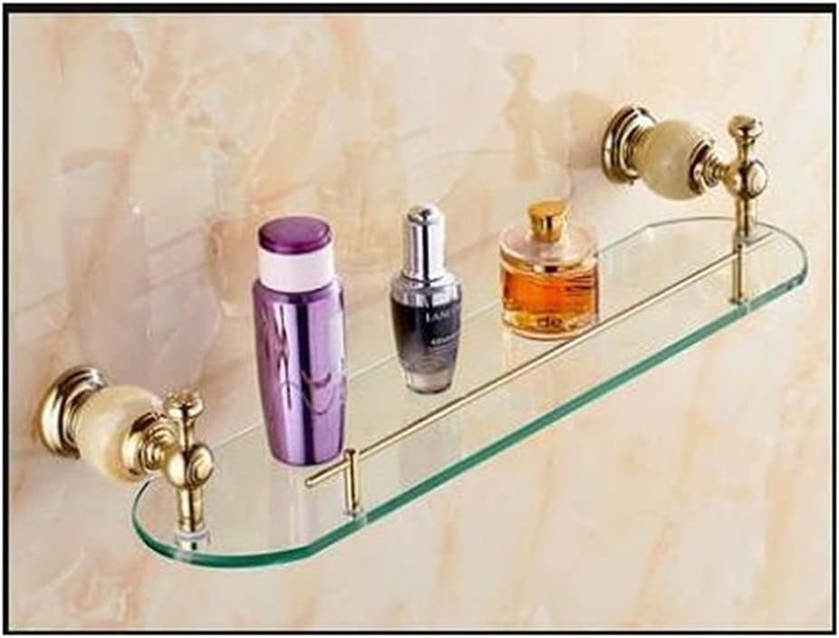ZTBH Bathroom Hardware Sets Bathroom Accessories Set, Corner Shelf Paper Holder, Towel Bar, Soap Basket, Towel Rack, Towel Ring Bathroom Hardware Towel Set (Color : Glass Shelf 1)