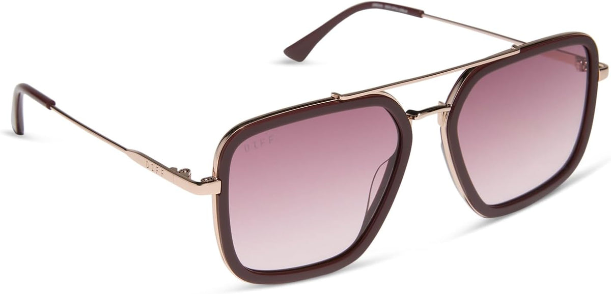 DIFF Jordan Designer Navigator Sunglasses for Women | 100% UVA/UVB Protection | Solid Frames