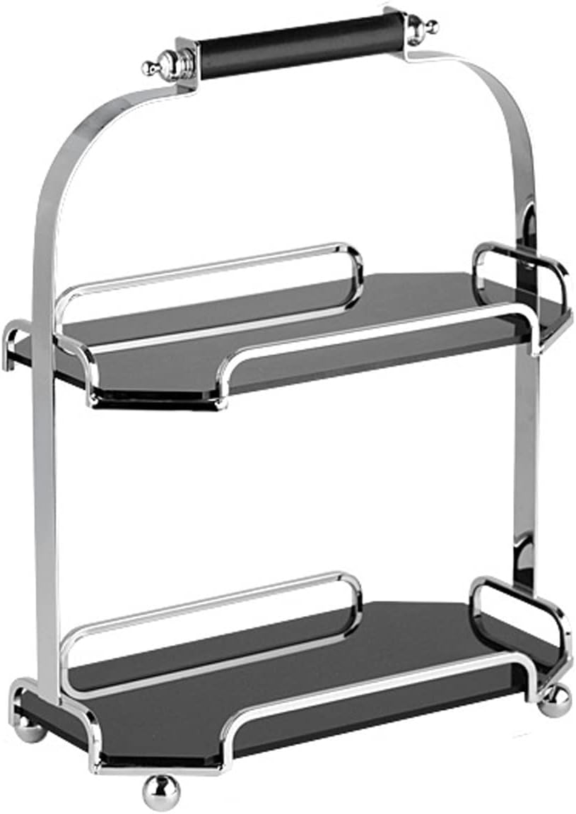2-Tier Bathroom Corner Shelf with Handle, Bathroom Counter Organizer, Kitchen Countertop Organizer, Makeup Shelf Organizer and Storage, Perfect Storage Tray for Bathroom, Kitchen, Vanity(A)
