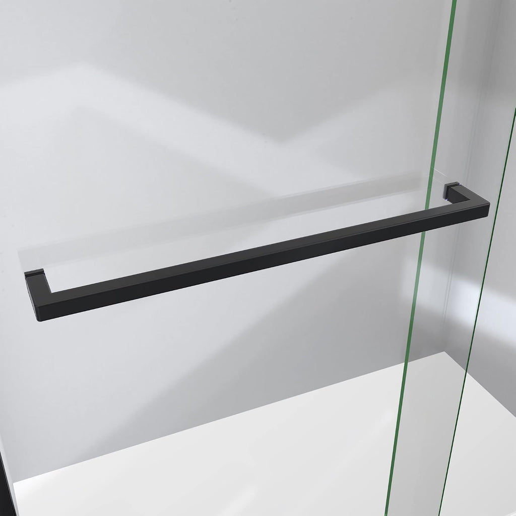 DreamLine Sapphire-V 56-60 inch W x 76 inch H Semi-Frameless Bypass Shower Door in Matte Black