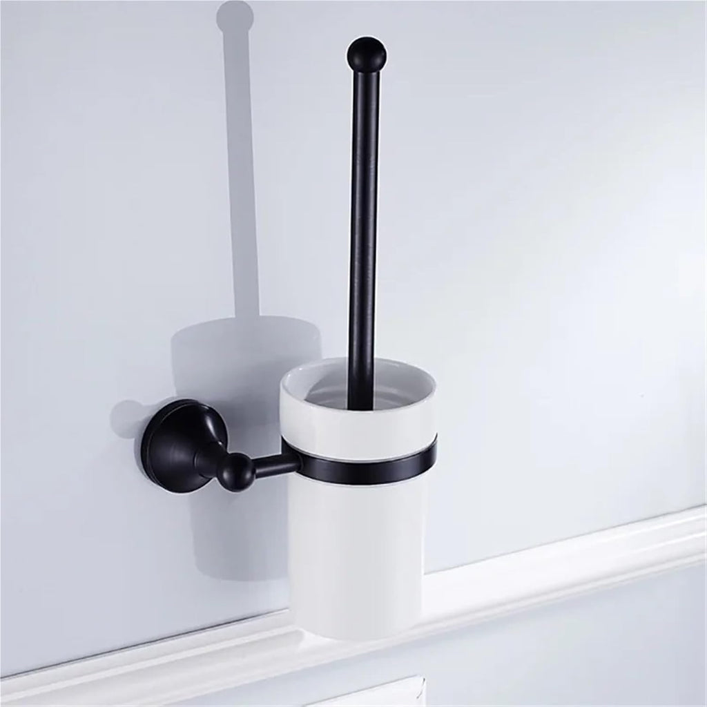Black Brass Bathroom Accessories Hardware Set Towel Bar Rail Rack Toilet Paper Holder Shower Soap Dish(Robe Hook(1))