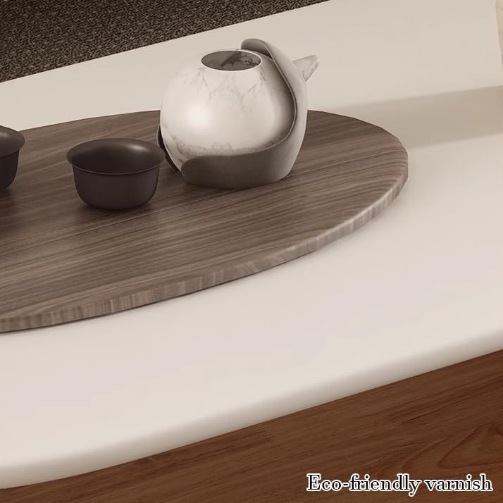Oak Oval Coffee Table,mid Century Modern Center Table for Living Room,Solid Wood Tea Cocktail Table for Home Office(39.3' D x 19.6' W x 15.7' H, Wood)