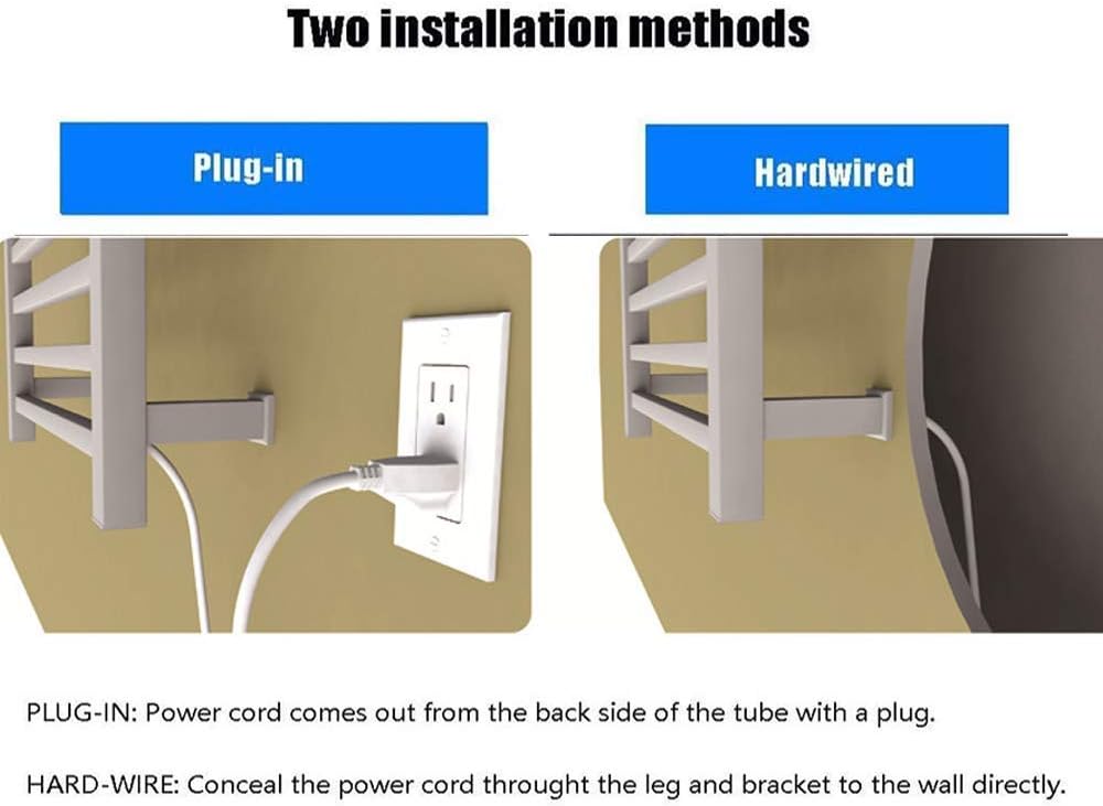 Towel Warmer, Gold Electric Heated Towel Rack Stainless Steel Electric Drying Rack Wall Mounted Bath Towel Heater with 4 Bars Clothes Airer Dryer for Bathroom, 45×54×12cm,Ha(