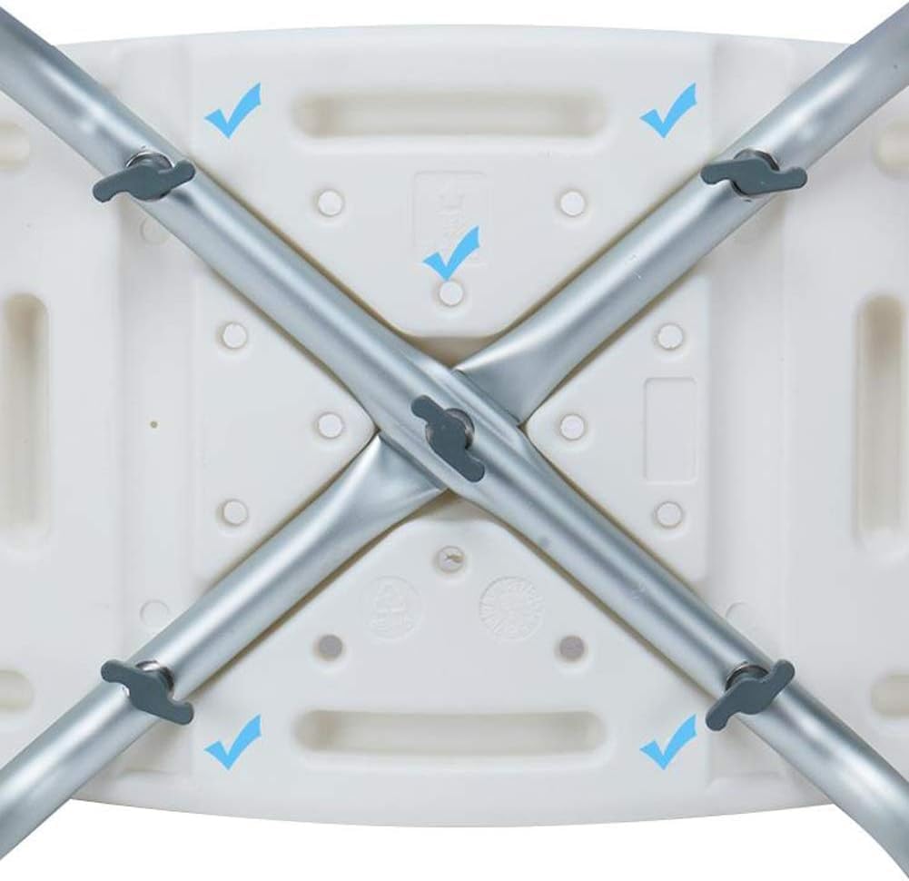 Bath Stool Shower Seat Aluminium Shower Seat Chair Non-Slip Height Adjustable Disability Aid,Suitable for People with Reduced Mobility