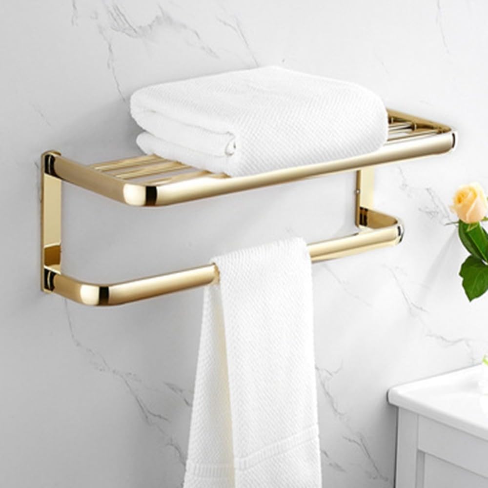 Full Copper Towel Rack Kit European Gold Bath Towel Holder Bathroom Towel Bar Shelving Hardware Bathroom Set,Bath Towel holder2