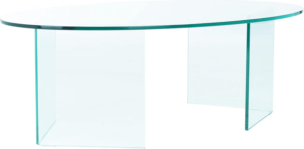 SAFAVIEH Home Collection Carsten Clear Tempered Glass Oval Coffee Table