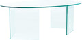 SAFAVIEH Home Collection Carsten Clear Tempered Glass Oval Coffee Table