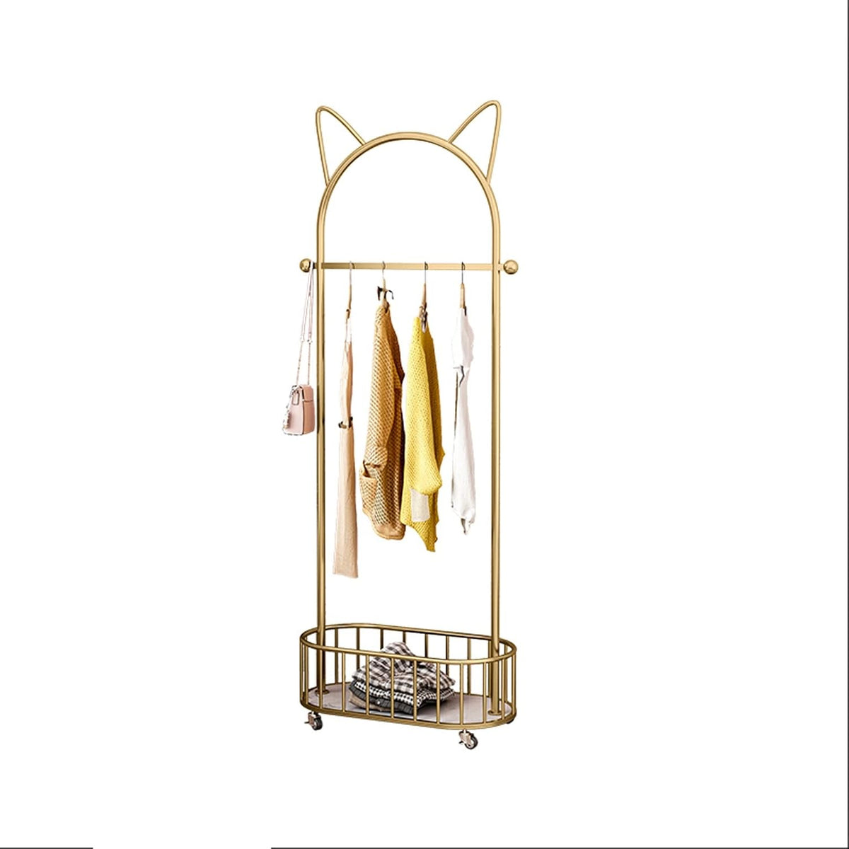 Adjustable Garment Rack Clothes Hat Rack Hanging Clothes Rack with Wheels Removable Flooring Clothes Hat Rack Home Living Room Bedroom Storage Modern Simple Clothes Hat Rack Standing Hanger ( Color :