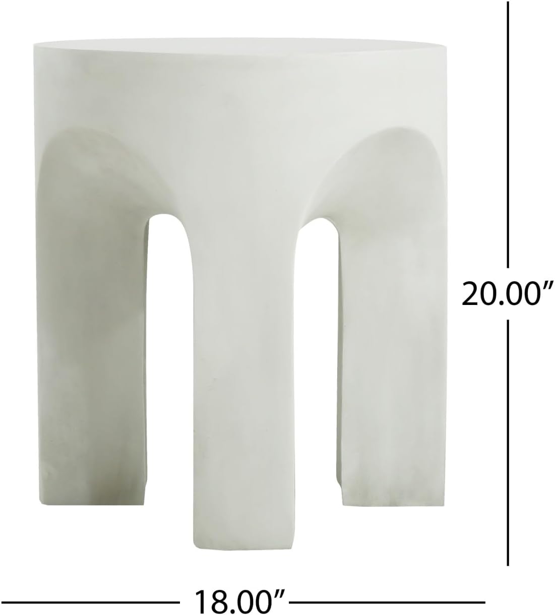KEVINSPACE Small Side Coffee Table Outdoor MGO Round End Living Room Accent Sofa Bedside Couch Table Bedroom Apartment Indoor 18' W x20 H Antique White