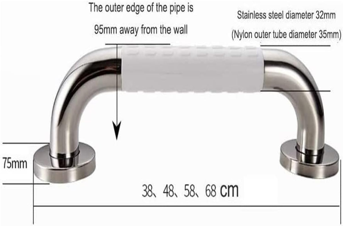 Bathroom, Grab Bar Grab Rail Handrail Toilet Handle Bathtub Stainless Steel for Handicap Elderly Injury and Disability Aids
