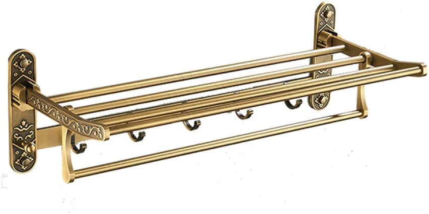 Antique Brass Bathroom Accessories - Towel Bar, Cup Holders, Roll Paper, Soap Dish & Hairdryer Rack - Modern Wall-Mounted(Mjj-6602a)