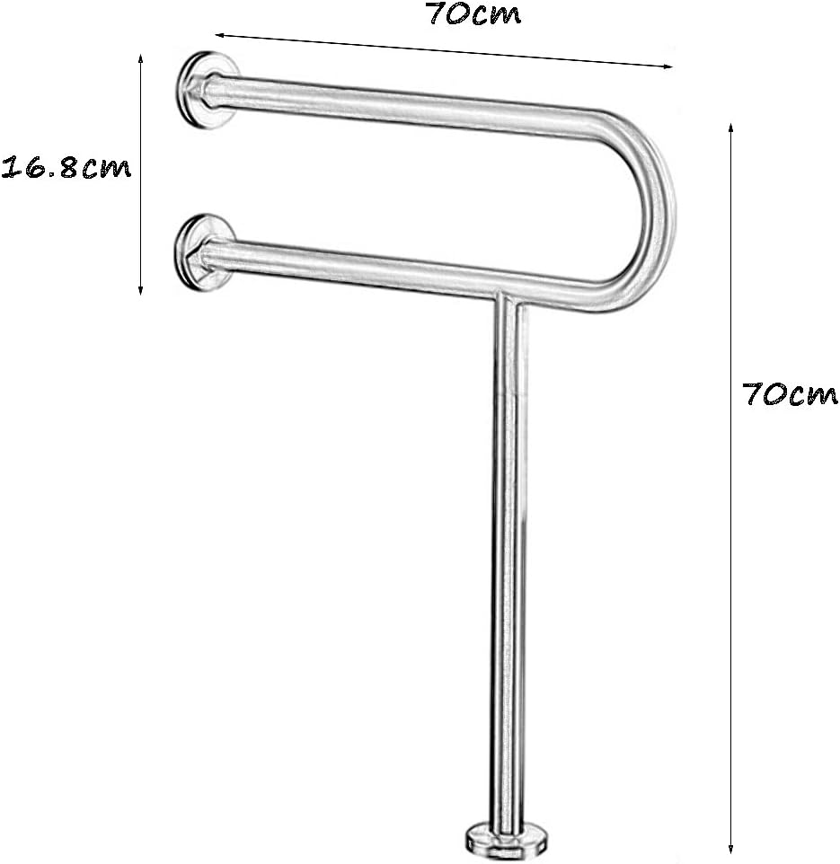 Grab Bar Stainless Steel U Type Grab Rails Anti-Slip Polished Chrome Safety Support Rail Straight Handrails Disability Aid Hold for Toilet/Shower Bathroom,