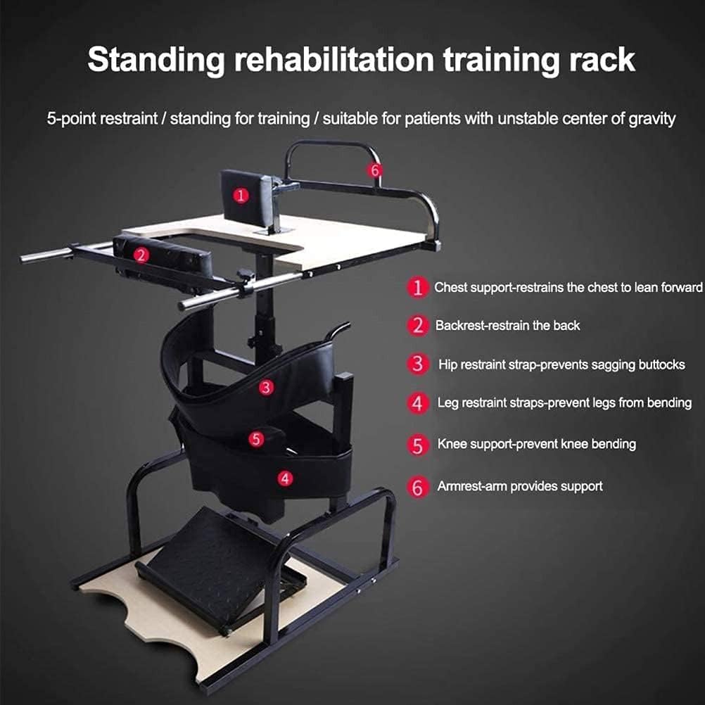 Standard Walkers, Stand Lower Limb Rehabilitation Equipment, Adjustable Height Walking Aid Standing Frame for Disabled, Stroke Hemiplegia Rehabilitation Training,with Inclined Plate (Size : Without i