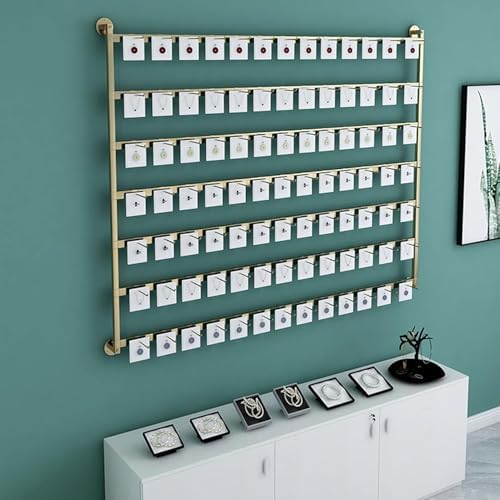 Wall Mounted Jewelry Organizer - Metal Display Rack with Hooks for Necklaces, Keyrings, Hats - Stylish Storage Shelf for Closet & Retail Use, Space-Saving Solution (Black 100×120CM)