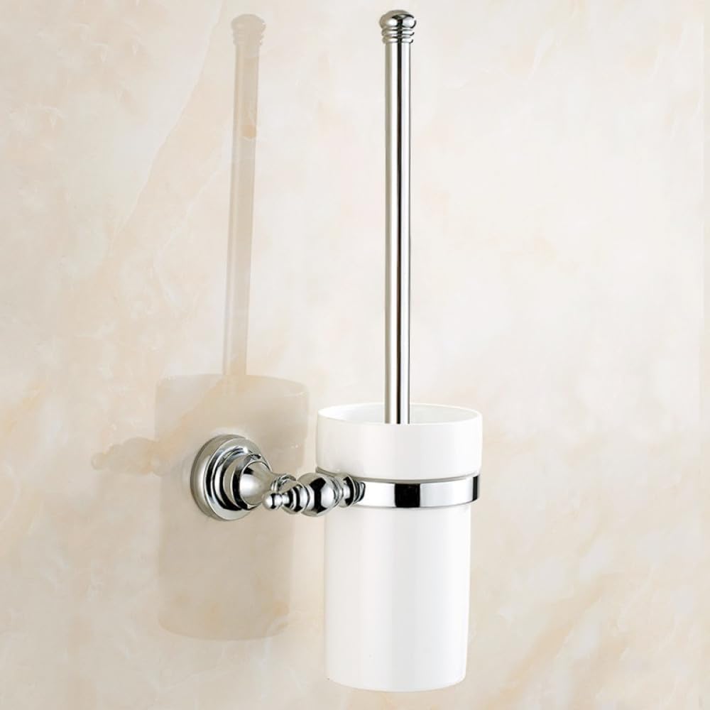 Bathroom Hardware Set Chrome Polished Bath Rack Paper Holder Toothbrush Holder Towel Bar Coat Hook Bathroom Accessories,Toilet Brush Holder