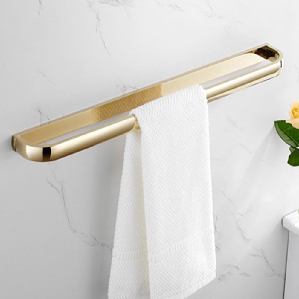 Full Copper Towel Rack Kit European Gold Bath Towel Holder Bathroom Towel Bar Shelving Hardware Bathroom Set,Single Bar1