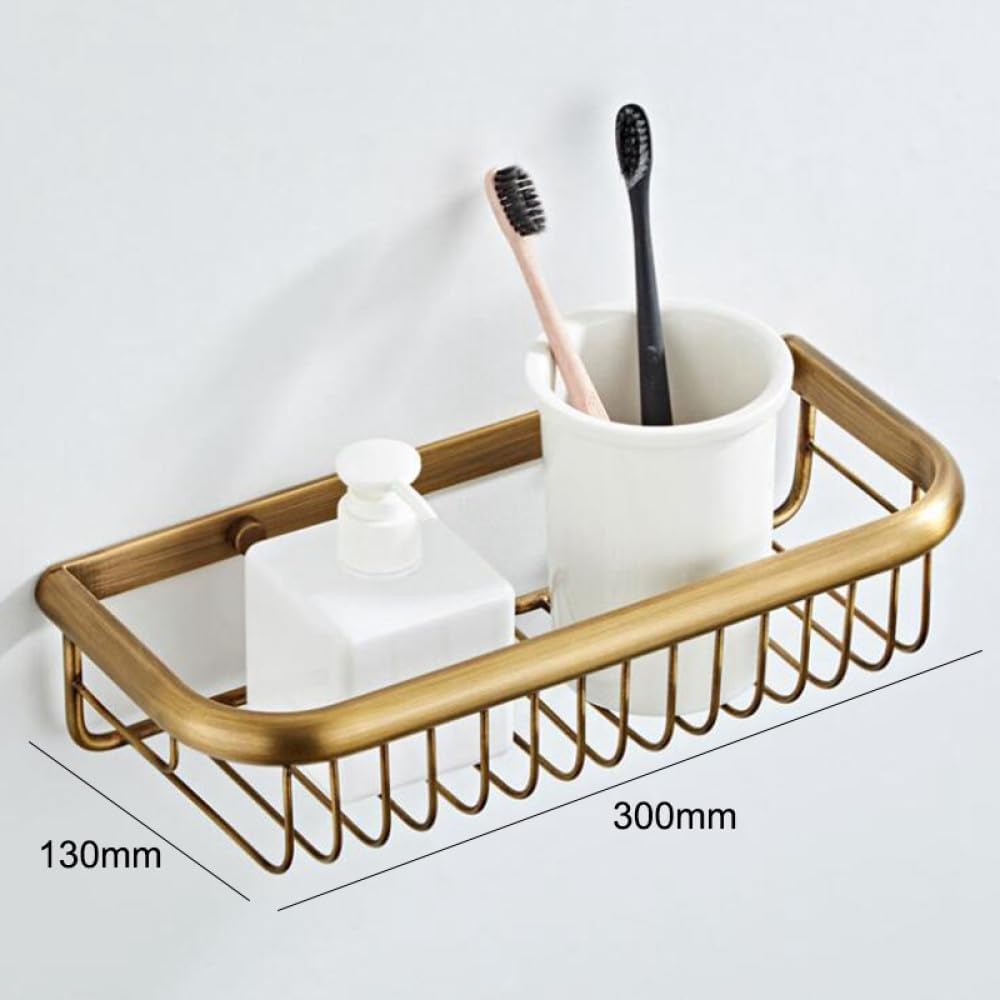 Antique Brass Bathroom Accessories Hardware Set Towel Bar Rail Rack Toilet Paper Holder Toilet Brush Shower Soap Dish Holder,30cm