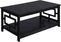 Convenience Concepts Town Square Coffee Table with Shelf, Black