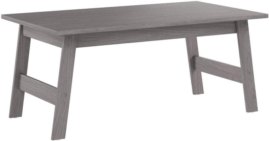 Pemberly Row 3-Piece Coffee Table Set, Gray Wood-Look Finish, Particle Board and Laminate, Includes Rectangular Coffee Table and 2 Square End Tables, Minimalist Design for Living Room or Small Spaces