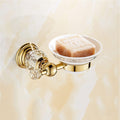 Bathroom Accessories Set Shiny Gold Crystal Towel Rack Metal Toothpaste Holder Wall Hanging Swivel Towel Bar Corner Shelf,Paper Net(Soap Dish)