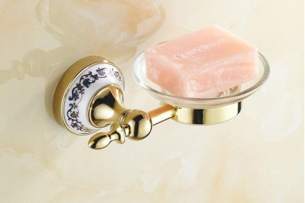 Golden Polished Porcelain Bathroom Accessories Bath Hardware Set Towel Bar Paper Holder Cloth Hook,soap Dish