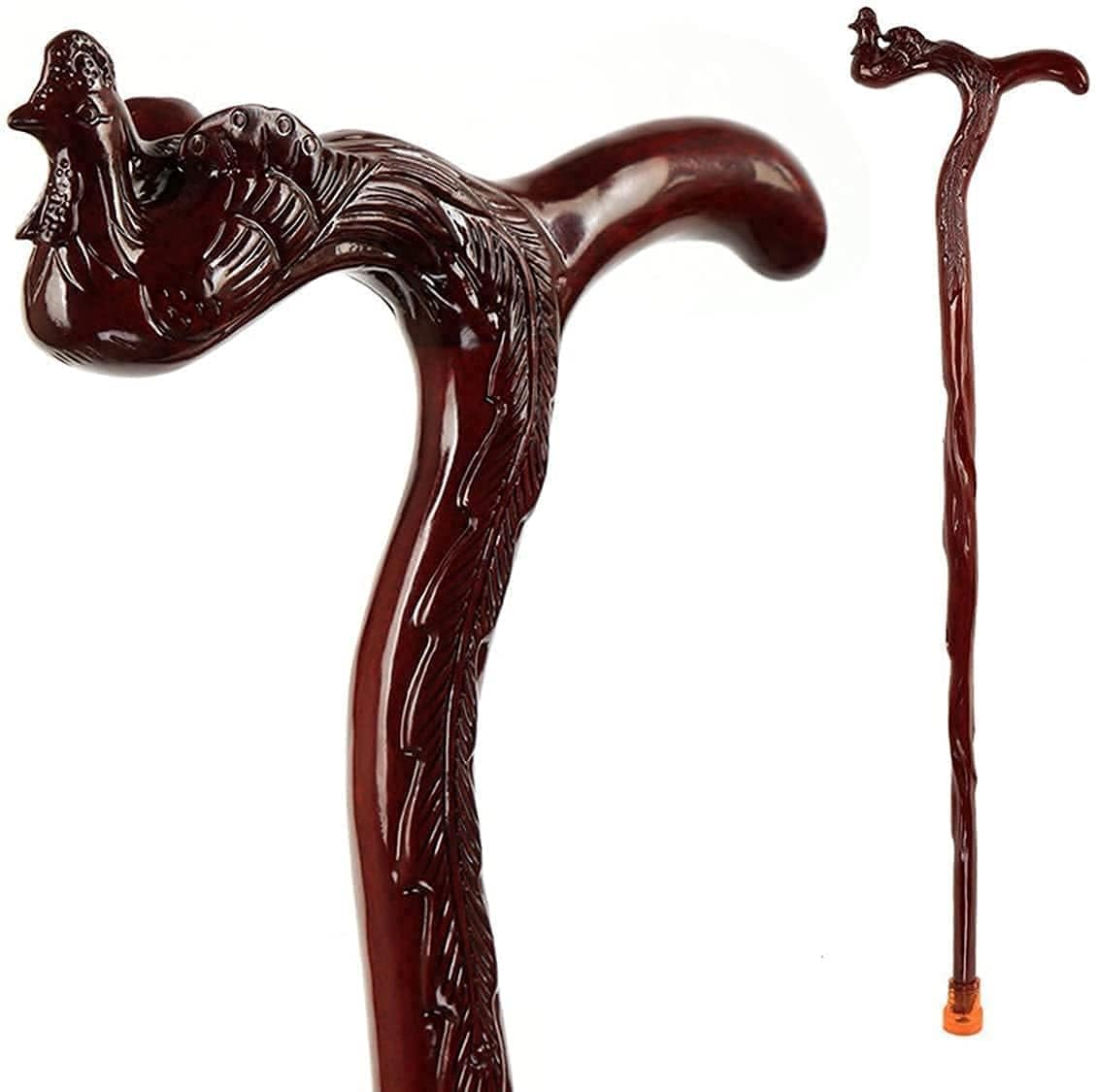 ZAPION Walking Stick Walking Sticks Hardwood Walking Sticks with Phoenix Design Handle | Rosewood Cane Walking Aid Unisex Mobility Aids & Equipment