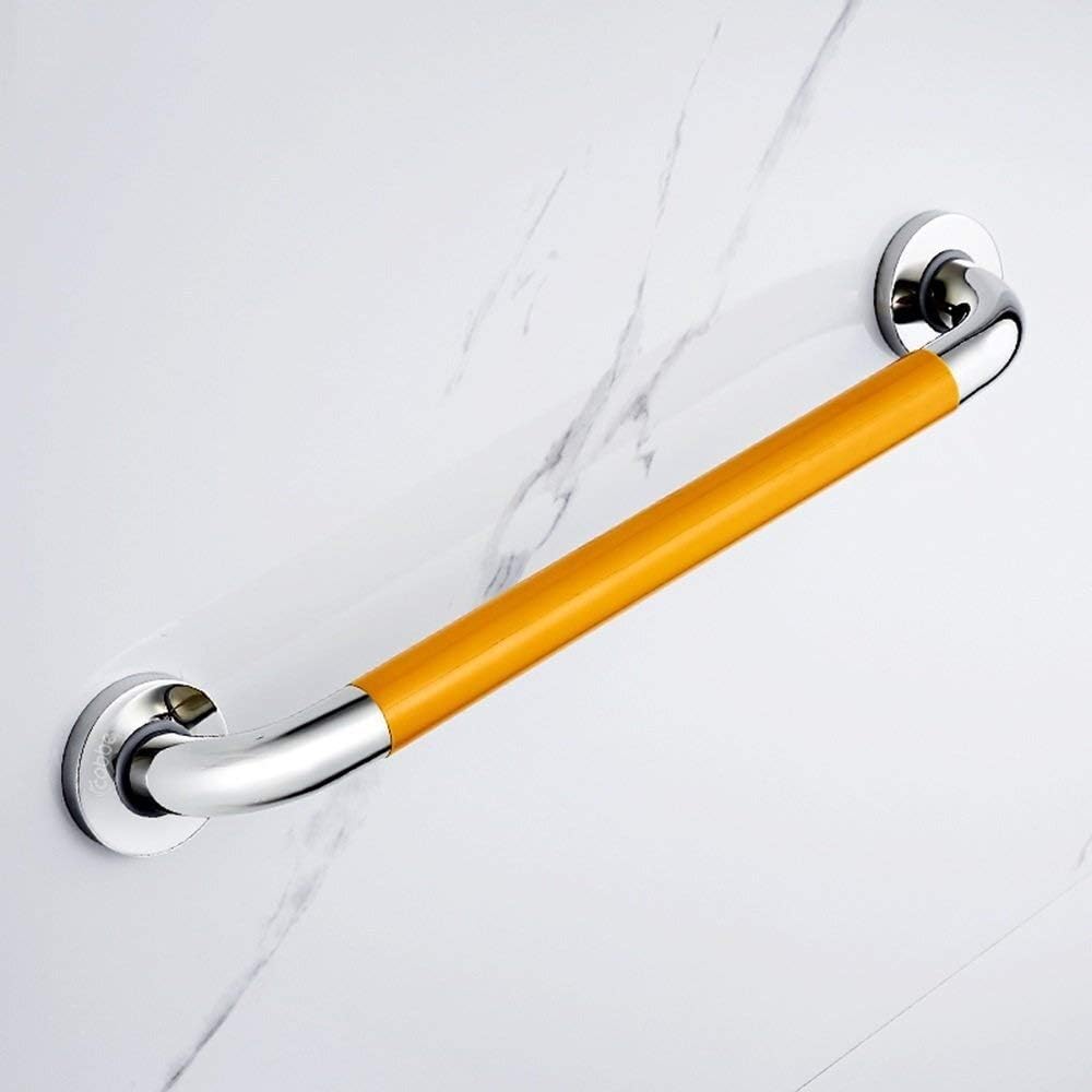 Bathroom, Grab Bar Anti-Slip Anti-Fall Handrail -Safety Stainless Steel Grab Rails Polished Chrome -Wall Mounted Handrails Disability Aid Hold with Yellow NYL,50Cm,50Cm