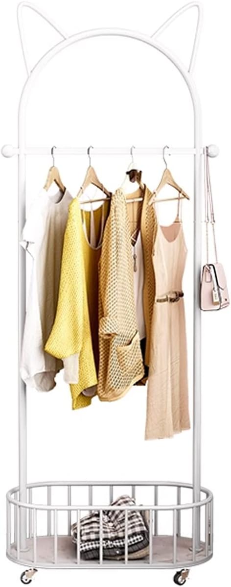 Adjustable Garment Rack Clothes Hat Rack Hanging Clothes Rack with Wheels Removable Flooring Clothes Hat Rack Home Living Room Bedroom Storage Modern Simple Clothes Hat Rack Standing Hanger ( Color :